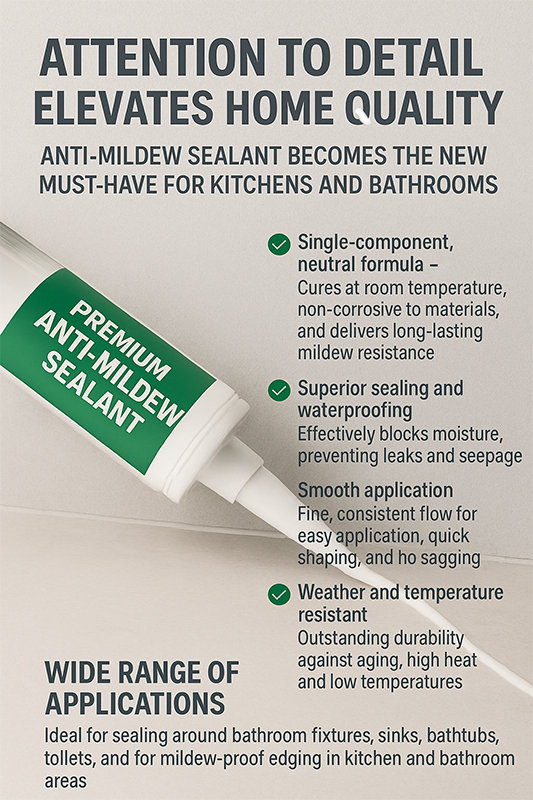 Attention to Detail Elevates Home Quality – Anti-Mildew Sealant Becomes the New Must-Have for Kitchens and Bathrooms